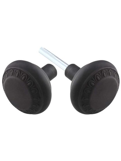 Pair of Ovolo Door Knobs in Oil-Rubbed Bronze.